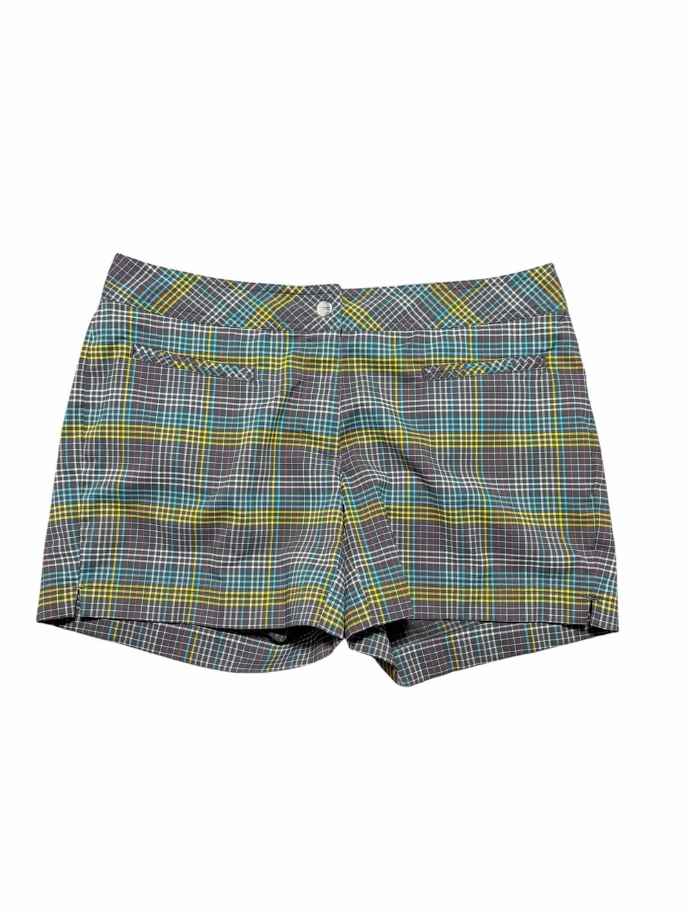 Slazenger Ladies Multi-Colored Plaid 5" Golf Pickleball Tennis Shorts Size 8